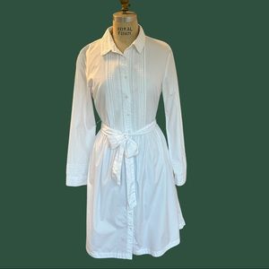 Eyelet-Trim Cotton Poplin Shirt Dress